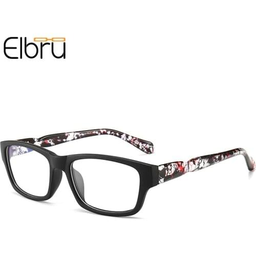 Elbru Vintage Anti Blue Light Flat Clear Lens Glasses For Women Color Matching Frame Eyewear For Men New Computer Goggles Unisex