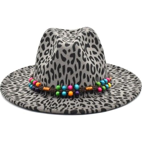 Feminino Masculino Lã Vntage Gangster Trilby Feltro Fedora Chapéu De Aba Larga Cinto De Leopardo Cavalheiro Elegante Senhora