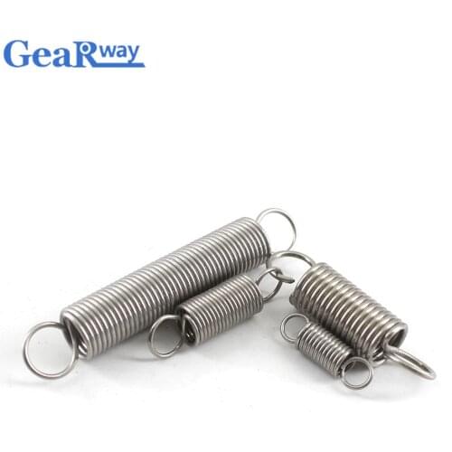 Gearway 5pcs Extension Springs with Hooks Stainless Steel Small Tension Spring 1.2mm Thickness Long Extension Springs