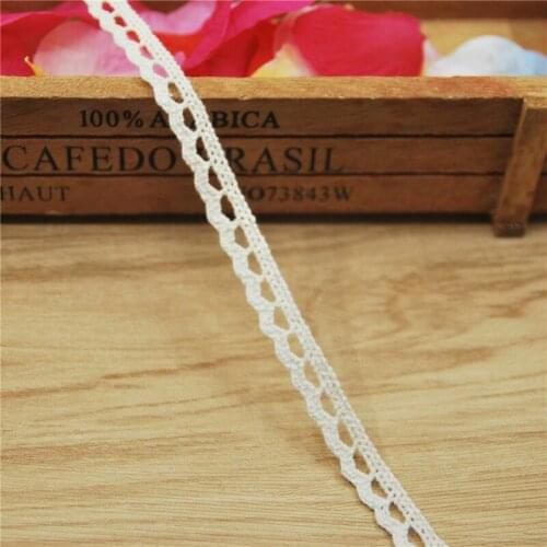 10mm Cotton Lace Trim Ivory Fabric Sewing Accessories Cloth Wedding Dress Decoration Ribbon Craft Supplies 100yards LC016