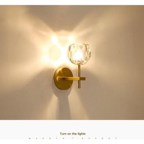 Crystal Wall Lamp Bedroom Lamp Living Room Lamp Study Room lamp crystal wall Light Luxury