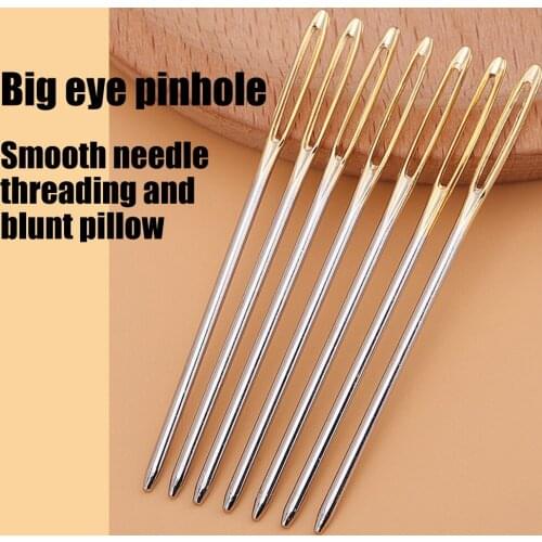 2x Woolen Yarn Hand Sewing Needles Big Eye Pinhole Smooth Embroidery Darning Pins Sewing Tool