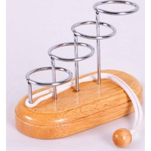 Brain Game Wooden Toy Educational Ring Prank Rope Solution Toy For Adult Exercise Space Thinking Kids Toys Gags & Practical Joke