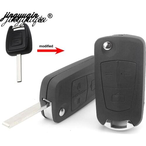 Jingyuqin For Opel VAUXHALL VECTRA ASTRA ZAFIRA Stying Remote Fob Case Cover Replacement Modified Flip 3 Buttons Car Key Shell