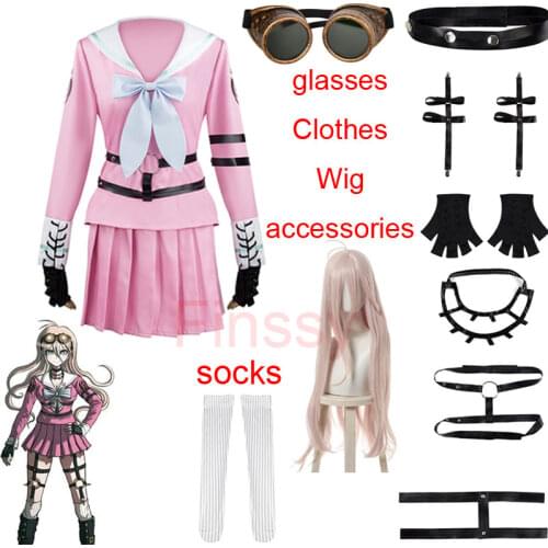 Danganronpa V3 Miu Iruma Cosplay Costumes for Women Dress Girls Uniforms Clothing With Wig Glasses Halloween Carnival for Women