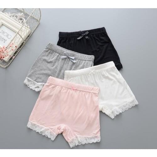 Summer Girls Safety Short Pants Children Underwear Leggings Girls Boxer Briefs Prevent Emptied Shorts Kids Modal Lace Beach Pant