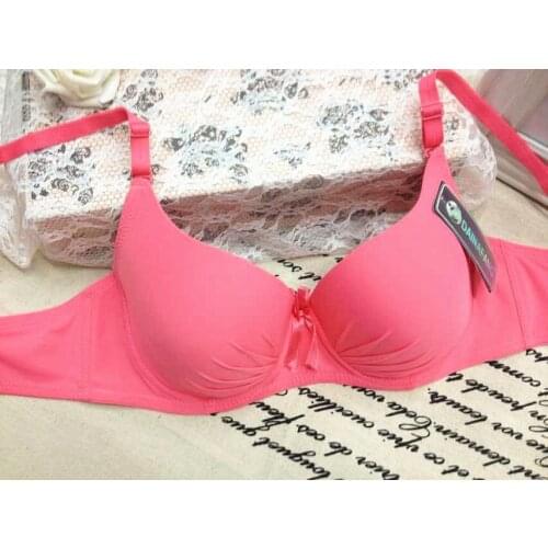 Hot New Smooth Solid cotton Brand Bra for Women Large Size Full Cup Push Up Bra Adjusted Back Closure bow Bralette soutien gorge