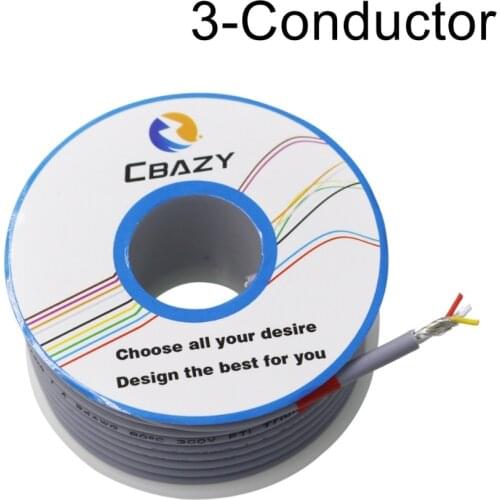 3C-Grey-8M-UL 2547 28 AWG Multi-core control cable copper wire shielded audio cable headphone cable signal line
