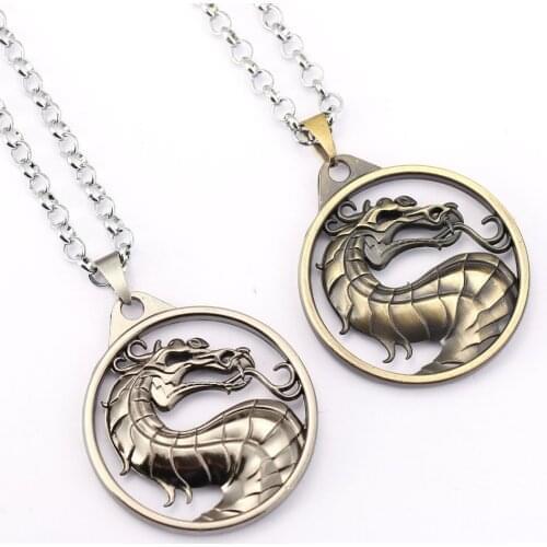 MS Jewelry Mortal Kombat Necklace Gragon Pendant Necklace Friendship Men Women Game Choker Accessories