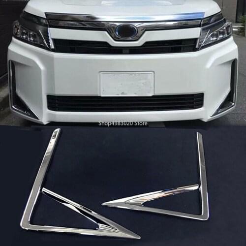 For Toyota VOXY 80series 2017 2018 Front Fog Light Cover Rim Lamp Trim Sticker ABS Exterior Decoration Products Accessory