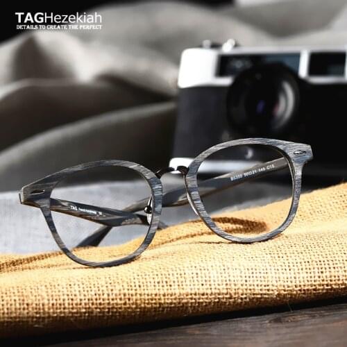 TAG Hezekiah Brand Wood Eyewear Frames women men round glasses computer myopia optical glasses oculos de grau lentes opticos