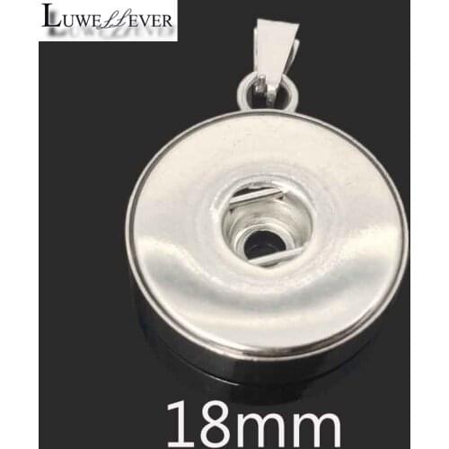 Hot Stainless Steel Necklace 066 18mm Snap Button Pendant For Women Gift Charm Fashion Interchangeable Jewelry