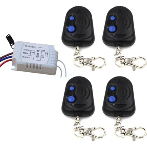 New Arrival AC220V 1CH RF Wireless Remote Control Switch Simple Operation with Manual Button 1* Receiver+4* Transmitter