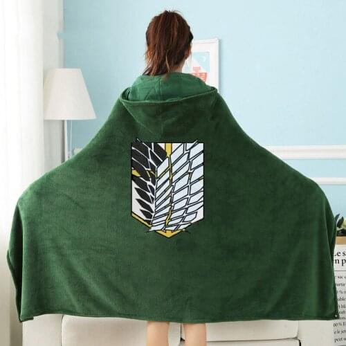 Attack on Titan Blanket Cloak Shingeki No Kyojin Survey Corps Cloak Cape Flannel Cosplay Costume Hoodie with Real Photos
