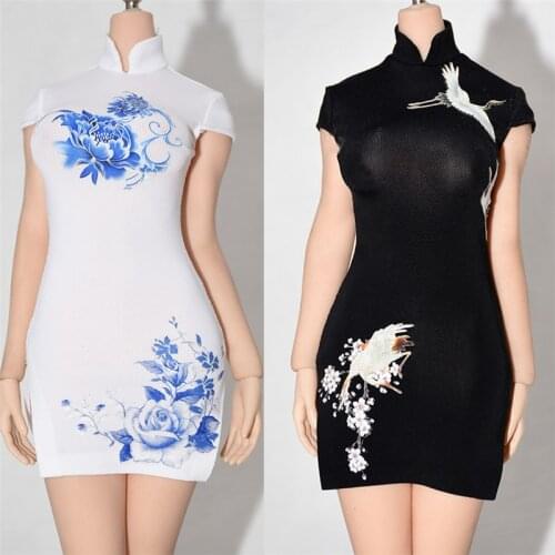 1/6 Scale Sexy Female Chinese Ultra Short Cheongsam Clothing Model Accessory for 12'' Action Figures Body Doll
