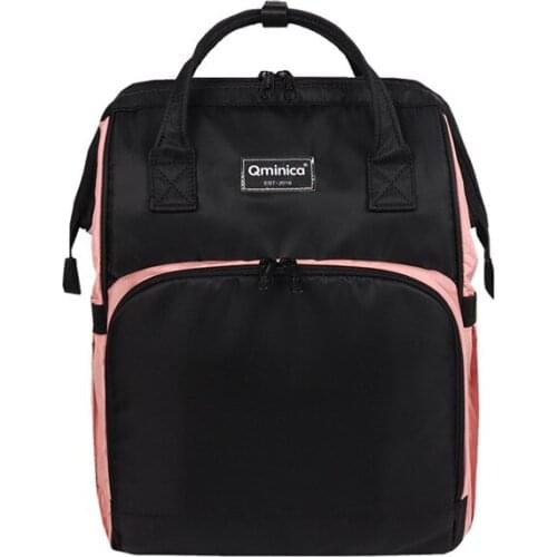 Qminica Diaper Bag Oxford Cloth Backpack Nylon MOTHERS Bag Feeding Bottle Insulated Customizable Backpack Wholesale