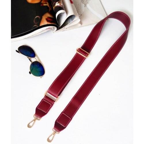 Shoulder Bag Strap PU Leather Belt Adjustable Wide Strap Bag Accessories For Women Crossbody Handbag Replacement Black 130cm