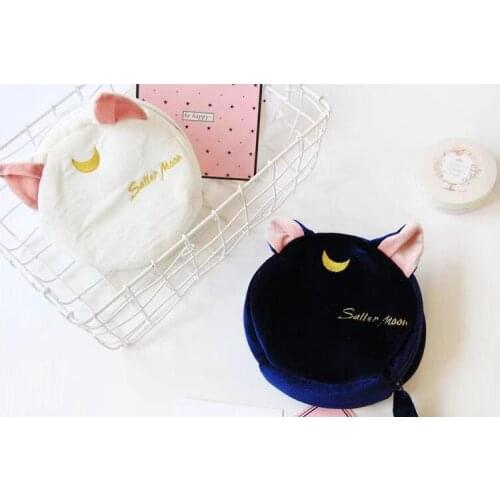 Super cute plush toy cartoon Sailor Moon luna cat soft coin bag cosmetic bag creative birthday Christmas