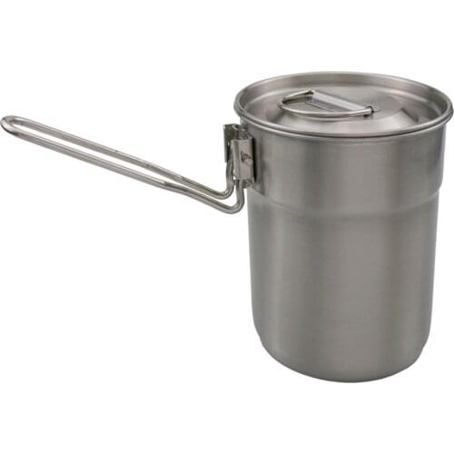 Outdoor Titanium Mug Hiking Cookware Camping Coffee Cup Stainless Steel Convenient Pot For Outdoor Titanium Mug Cup Fashionable