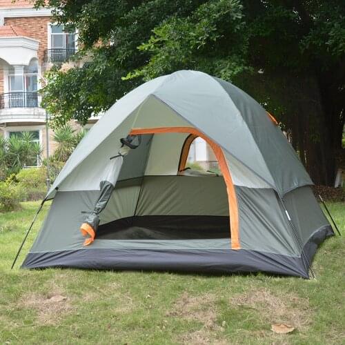 Three Person 200*200*130cm Double Layer Weather Resistant Outdoor Camping Tent for Fishing, Hunting Adventure and Family Party