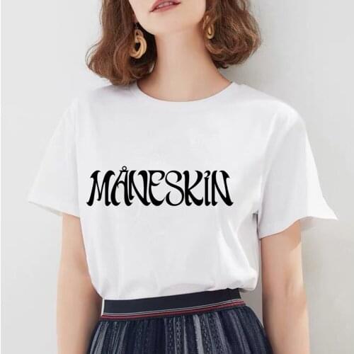 Maneskin Vintage T Shirt Letter Print Summer Music Festival Unisex Casual O-neck Simplicity Aesthetic Clothes Rock T-shirt Femme