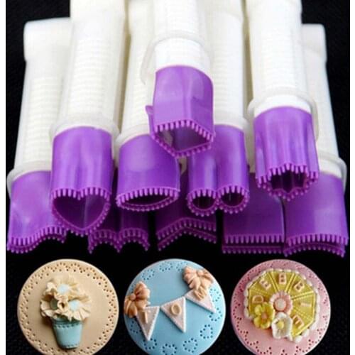 10 pcs/set Cake flower type lace edge clip fondant biscuit Decoration Printing Mold Lace Clip Kitchen Cake Lace Clip accessory