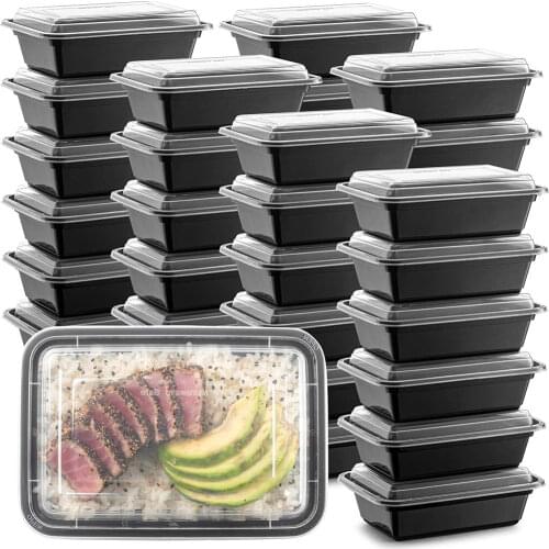 20 pcs Plastic Pack Meal Prep Containers disposable Lunch Box, Food Storage Washable Containers with Lids Reusable Plastic Cont