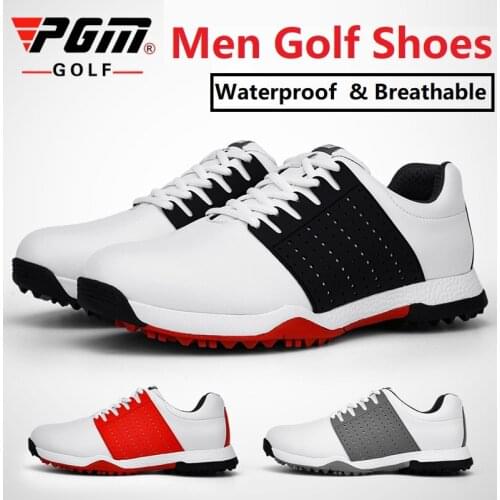 2020 Pgm Golf Shoes Men Waterproof Breathable Golf Shoes Slip Resistant Sports Sneakers Outdoor Spikes Golf Athletic Shoes