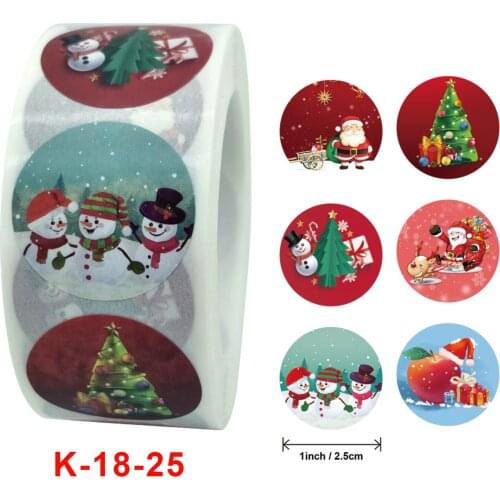 500pcs Christmas Sticker Cartoon Christmas Tree Santa Claus Design Paper Label Merry Christmas Cute Stickers Stationery Stickers