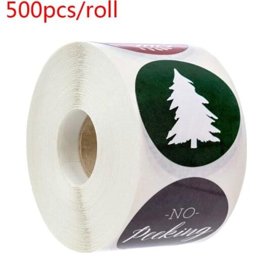 500pcs/roll 6 Designs Christmas Stickers Tree Elk Decorative Seal Label for Scrapbooking Stationery