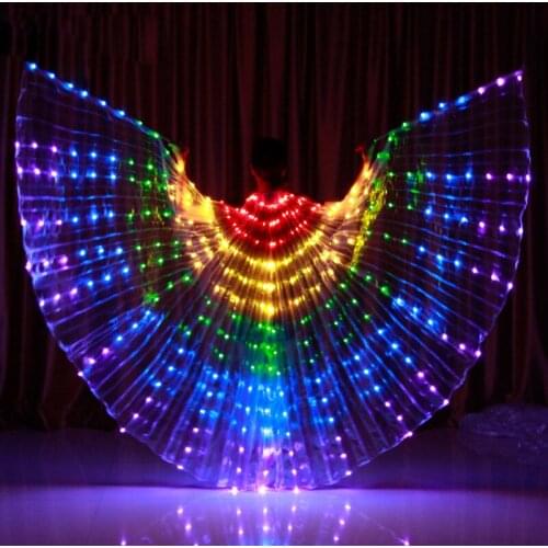 7 Colors Effect Performance Prop Women Dance Accessories Girls DJ Nightclub LED Wings 300 Pieces Lamps Light Up Costume Wings
