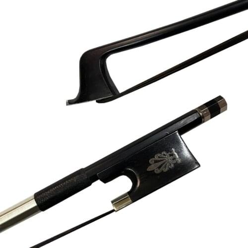 Free shipping3pc high class black Carbon fiber violin bow 4/4 size blackbow hair professional nickel silver peacock ebony frog