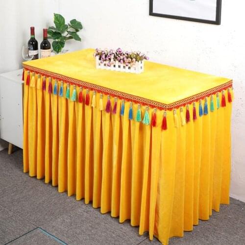 Buddhist Taoism supplie Buddhism HOME Temple Gold velvet enshrine Altar table Enclosing curtain Table cover accept Custom made