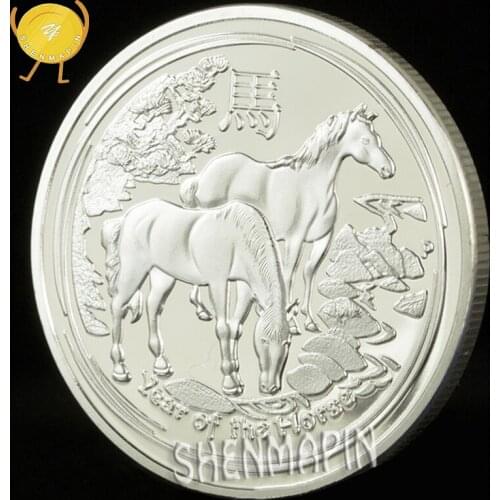 Year of the Horse Commemorative Coin China Mascot Swift Horse 999 Silver Chinese Culture Coins Collectibles Challenge Coin