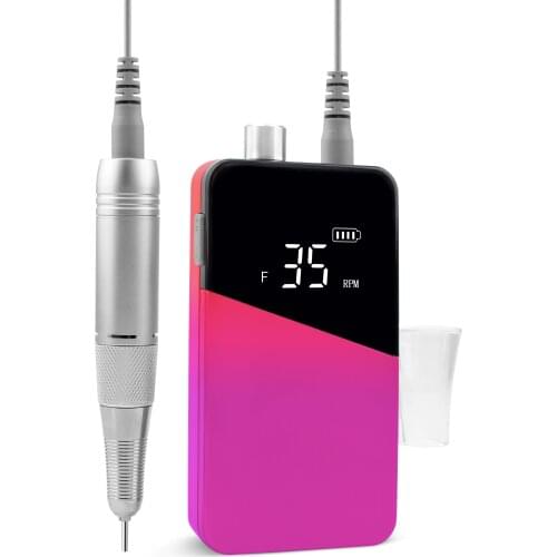 Gradient Color Rechargeable 35000RPM Nail Drill Portable Cordless E File Electric Nail Drill Machine Set Manicure Equipment Tool