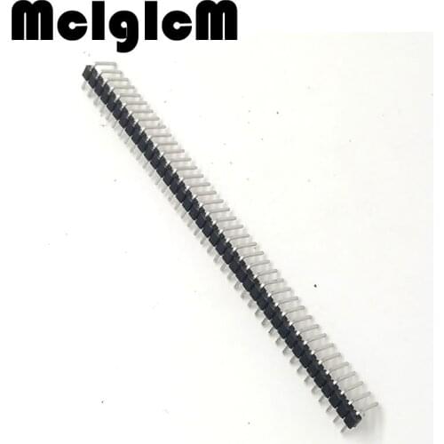H024-03 200pcs, 2.54mm 40 pin header male, Single Row Male 2.54 Breakable Pin, 1*40 pin Right Angle Connector Strip