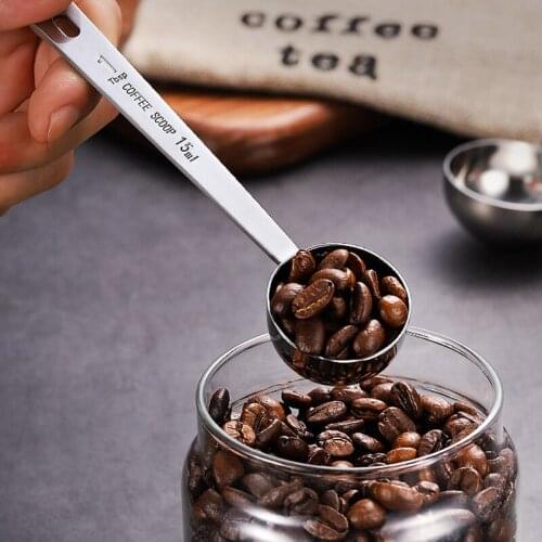 Coffee Scoop 15ml 30ml Stainless Steel Coffee Spoon Long Metal Sugar Powder Tea Scoop Kitchen Measuring Spoon Coffee Accessories