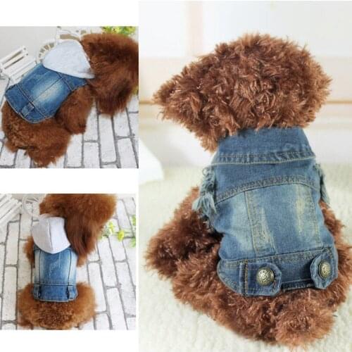 Pet Dog Cat Clothes sweater Blue Jean Denim Puppy Coat Jacket Clothes Costume Apparel