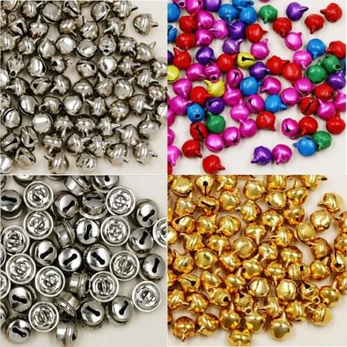 Hot! Multicolor Gold/Rhodium Jingle Bell Small Bells Fit Festival Jewelry Pendants Charm Beads