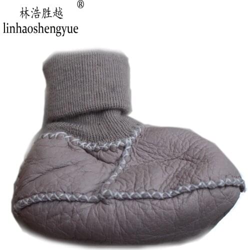 Linhaoshengyue Warm Thick Fashion Real Sheep Fur Baby Boots Or Toddler Shoes Suitable For Autumn and Winter