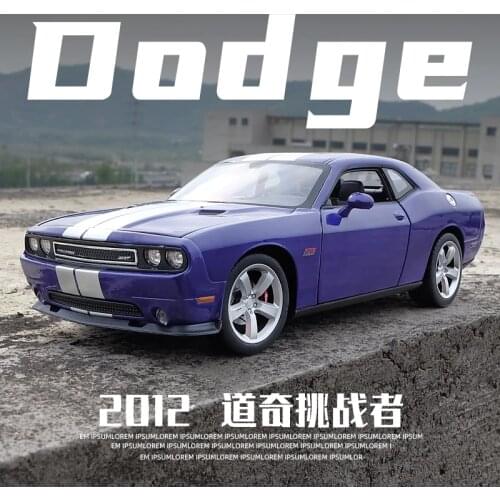 Welly 1:24 DODGE 2012 Challenger SRT alloy car model Diecasts & Toy Vehicles Collect gifts Non-remote control type transport toy
