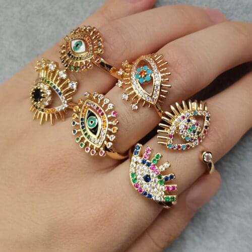Vedawas Fashion Creative Evil Eye Rings For Men Women Personality Male Punk Knuckle Ring Mens Bar Night Club Accessories Gifts