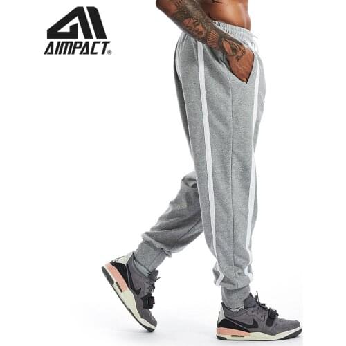 Aimpact Fashion Fitted Pants for Men Cotton Casual Sport Track Pants Male Running Joggers Sweatpants AM5211
