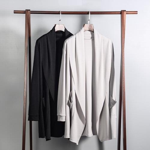 Spring Autumn New Mens Jacket Best Seller Slim Long Sleeve Cardigan Coat Solid Color Drape Casual Male Apparel M-2XL