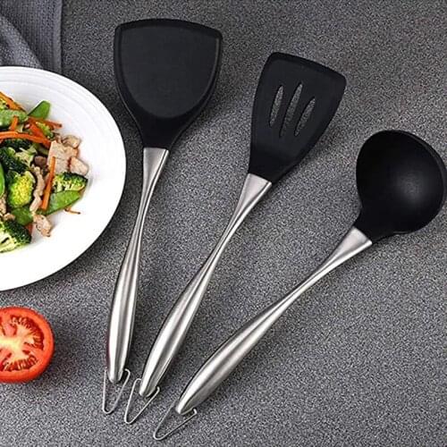ABZS Silicone Spatula Set of 3 Kitchen Utensils Spoon Spatula Non-Stick and Heat Resistant Fits Dishwasher