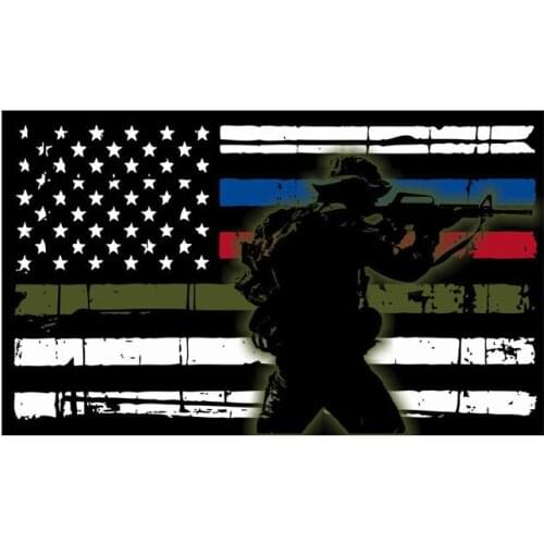 New Firefighter Gunny Solider Flag Vinyl Car-Stickers for Car Bumper Trunk Auto Uv Protection Car Decoration Car Sticker