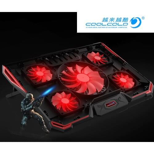 CoolCold 5 FAN 2 USB Laptop Cooling Pad Adjustable Notebook Cooler +Holder for 12-17' Laptop usb fan