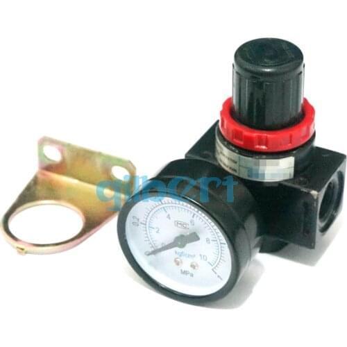 Port Size 1/4"3/8"1/2" BSP Female Air Control Compressor Pneumatic Pressure Relief Regulating Regulator With Gauge And Bracket