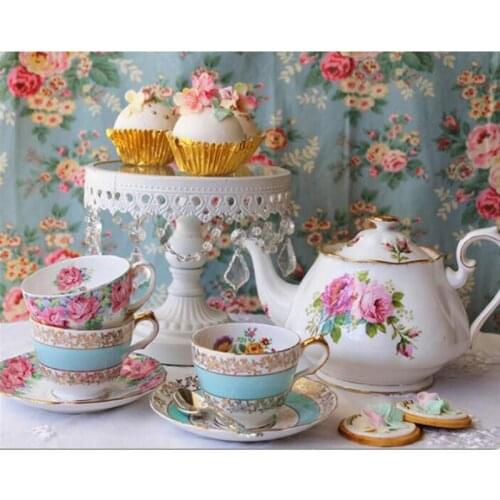 Full round diamond rhinestone,5d diamond painting tea cup teapot Still Life mosaic diamond picture,embroidery ll522