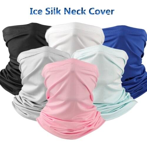 Breathable Ice Silk Neck Cover Bandana neck gaiter Windproof Dust Neck Cool Scarf Wrap Outdoor Sports Cycling Neckwear Headband